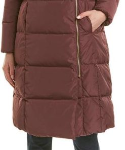 Women's Long Size Zip Hooded Quilted Down Coat