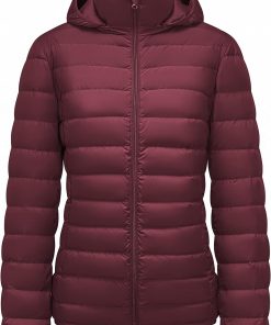 Women's Lightweight Packable Down Jacket Quilted Puffer Coat with Hood Removable