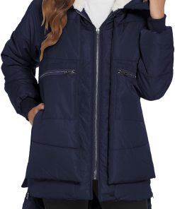 Women's Winter Coats Jacket Removable Hood Warm Faux Fur Lined Thicken Parka with Pockets Windproof Outerwear