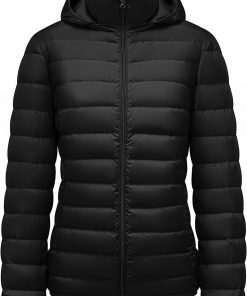 Women's Lightweight Packable Down Jacket Quilted Puffer Coat with Hood Removable