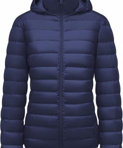 Women's Lightweight Packable Down Jacket Quilted Puffer Coat with Hood Removable