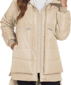 Women's Winter Coats Jacket Removable Hood Warm Faux Fur Lined Thicken Parka with Pockets Windproof Outerwear