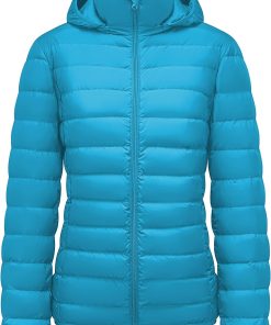 Women's Lightweight Packable Down Jacket Quilted Puffer Coat with Hood Removable