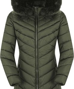 Puffer Jacket Women.Lightweight Padding Bubble Hooded Coat with Fur Collar Warmth Outerwear