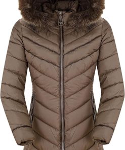 Puffer Jacket Women.Lightweight Padding Bubble Hooded Coat with Fur Collar Warmth Outerwear